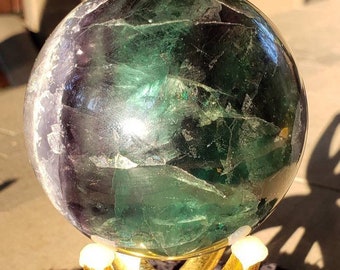 Fluorite sphere 2.8" crystal ball Nice color large sphere orb florite