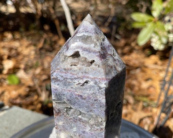 Purple Sphalerite tower Rainbow 7" large point fluroite Natural fluroite wand