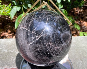XXL Smokey Quartz Crystal sphere 8.1”  27LB Huge black smoke Crystal ball