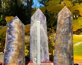 Large Fluorite point tower point wand large tower XL Purple sun collection