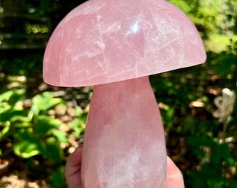 RoseQuartz Mushroom 10LB XXL Polished Pink Starlight Gemmy rose quartz semi sphere