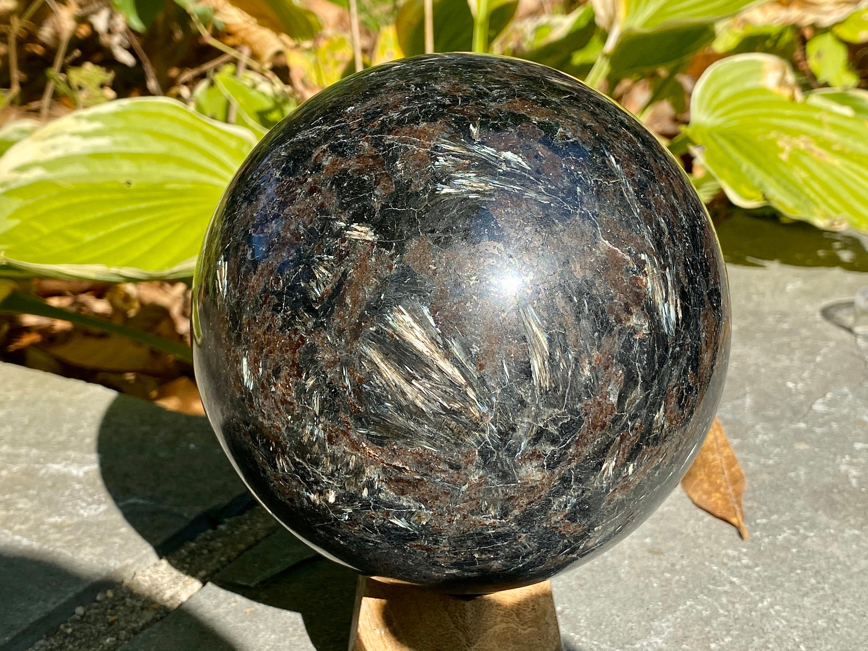 8lb Astrophyllite sphere Fireworks stone garnet Arfvedsonite | Etsy