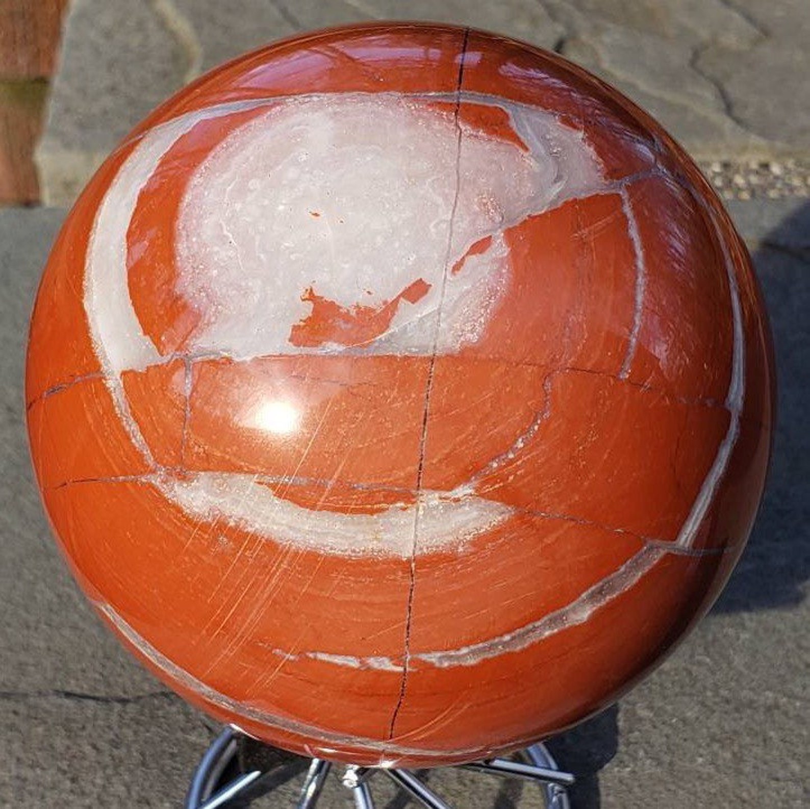 Red Jasper Eye Crystal Ball 3.5 Huge Crystal Ball Large Etsy