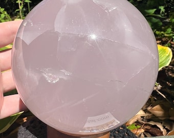 Rose Quartz 3.75” Crystal ball Gemmy Star halo Rosequartz