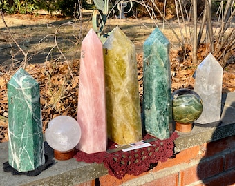 Rosequartz, Fluorite Point or orb crystal ball, Spring Breeze collection, choose your exact crystal
