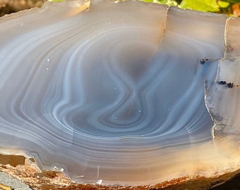 Blue agate Slice XL stone  crystal geode cluster