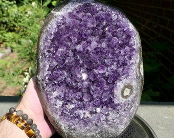 Large Amethyst Geode: Purple Crystal 'Flower of Focus' Stone