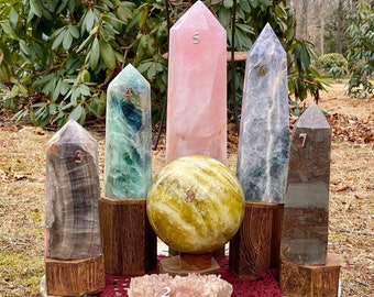 Fluorite, Rosequartz citrine large quartz crystal cluster Holy Gift Collection - Choose your exact stone
