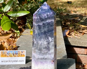 Large Fluorite Point Tower: 9" Crystal Wand