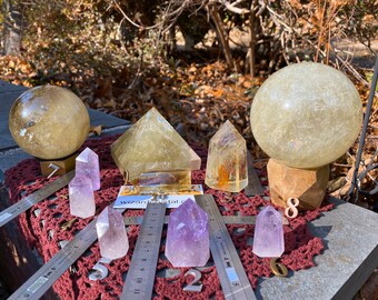 Citrine & Amethyst collection Rainbows Golden smokey crystal smoky generator XL Huge large point