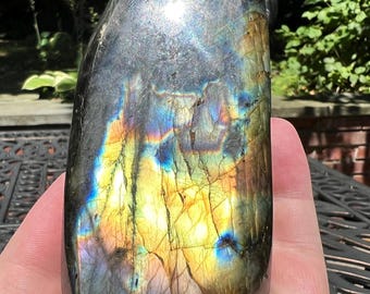 Labradorite Freeform Blue Gold Flash Natural feldspar spectrolite standing stone
