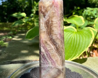 Fluorite tower Druzy crystal point wand fluroite large tower