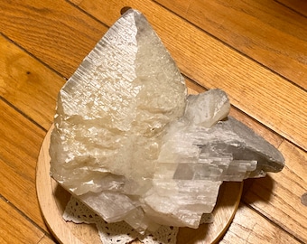 16LB Calcite Point Cluster Fine specimen clear yellow XL large, lighted options available.
