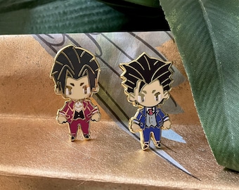 Ace Attorney Phoenix and Edgeworth Enamel Pins - Etsy