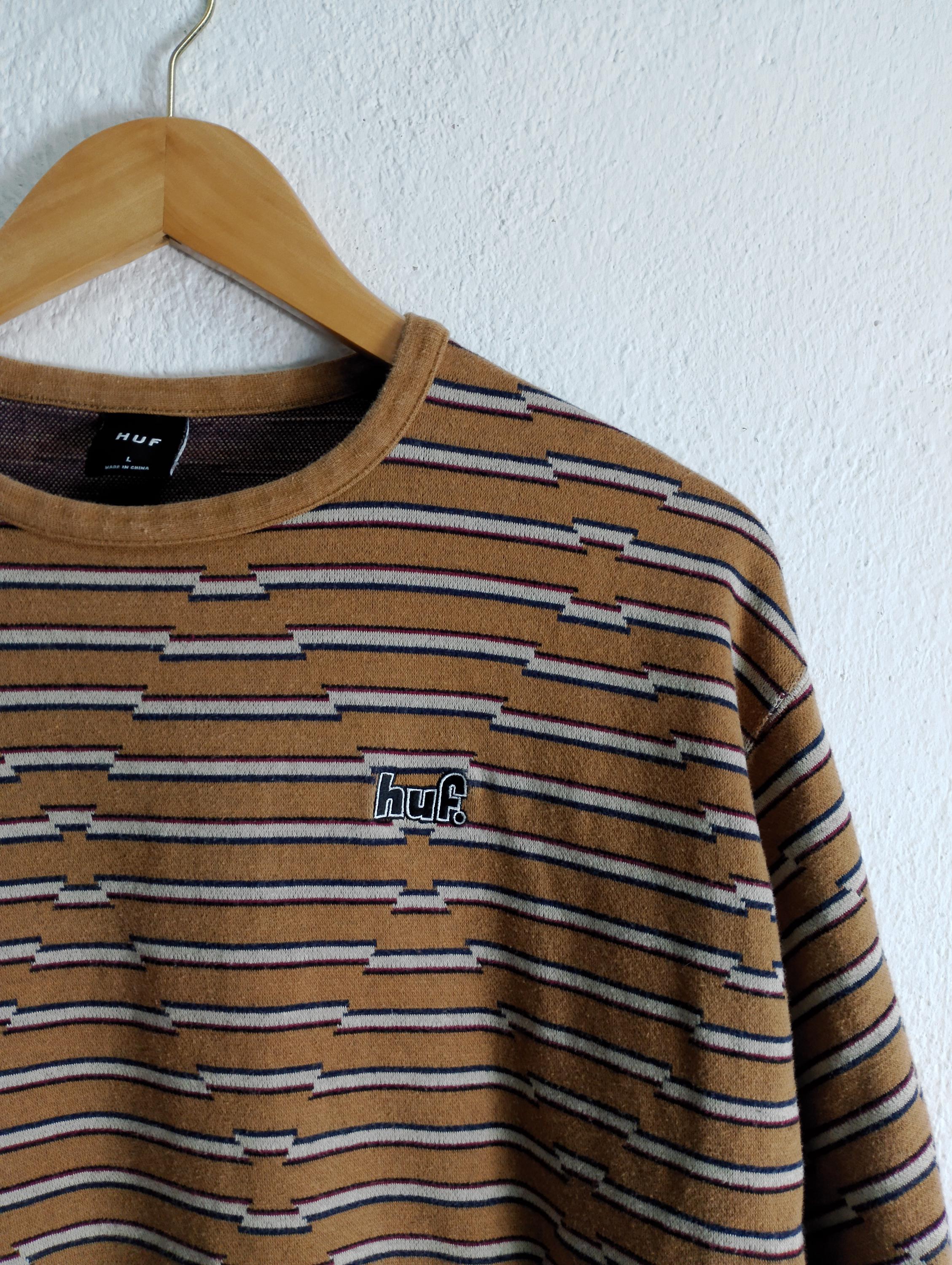 Huf Striped Crewneck Sweatshirt M/L - Etsy