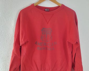 Sudadera de cuello redondo de béisbol United Pacific American, talla M