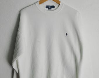 Sudadera vintage Polo Ralph Lauren USA de cuello redondo, talla XL.