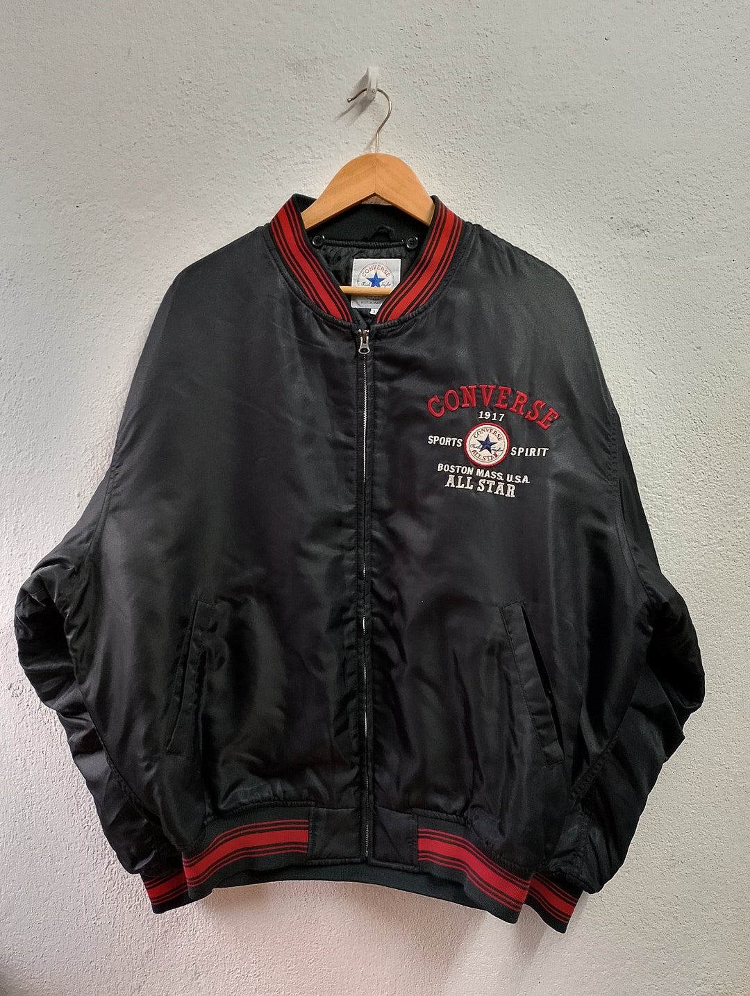 Converse Bomber Jacket XL - Etsy Converse Bomber Jacket XL - Etsy