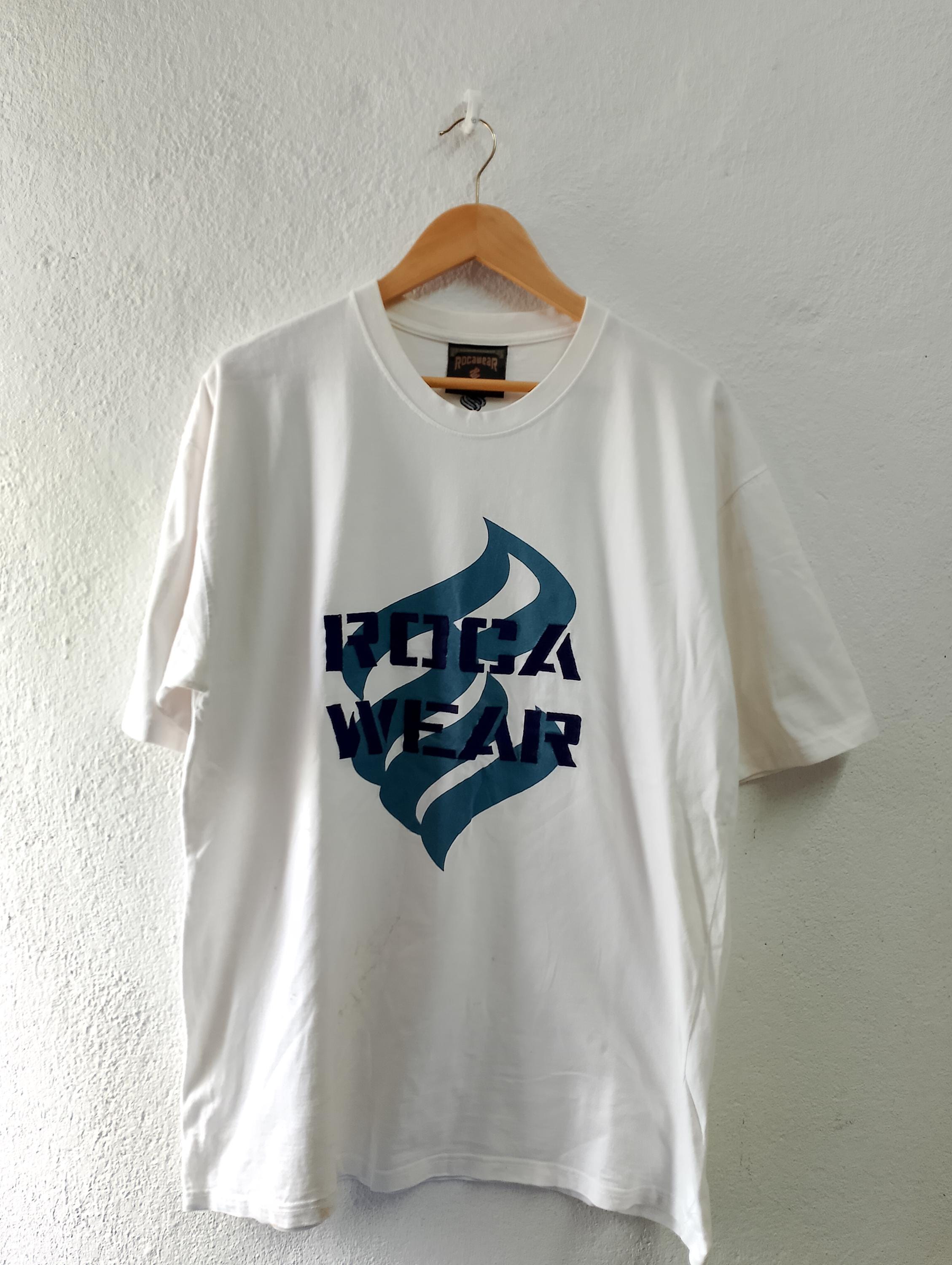 Roca Wear Tシャツメッシュ切替ゆったりシンプルロゴ入男女兼用 ROCAWEAR tシャツ 「ROCAWEAR/ロカウェア」ロゴプリント 半袖T
