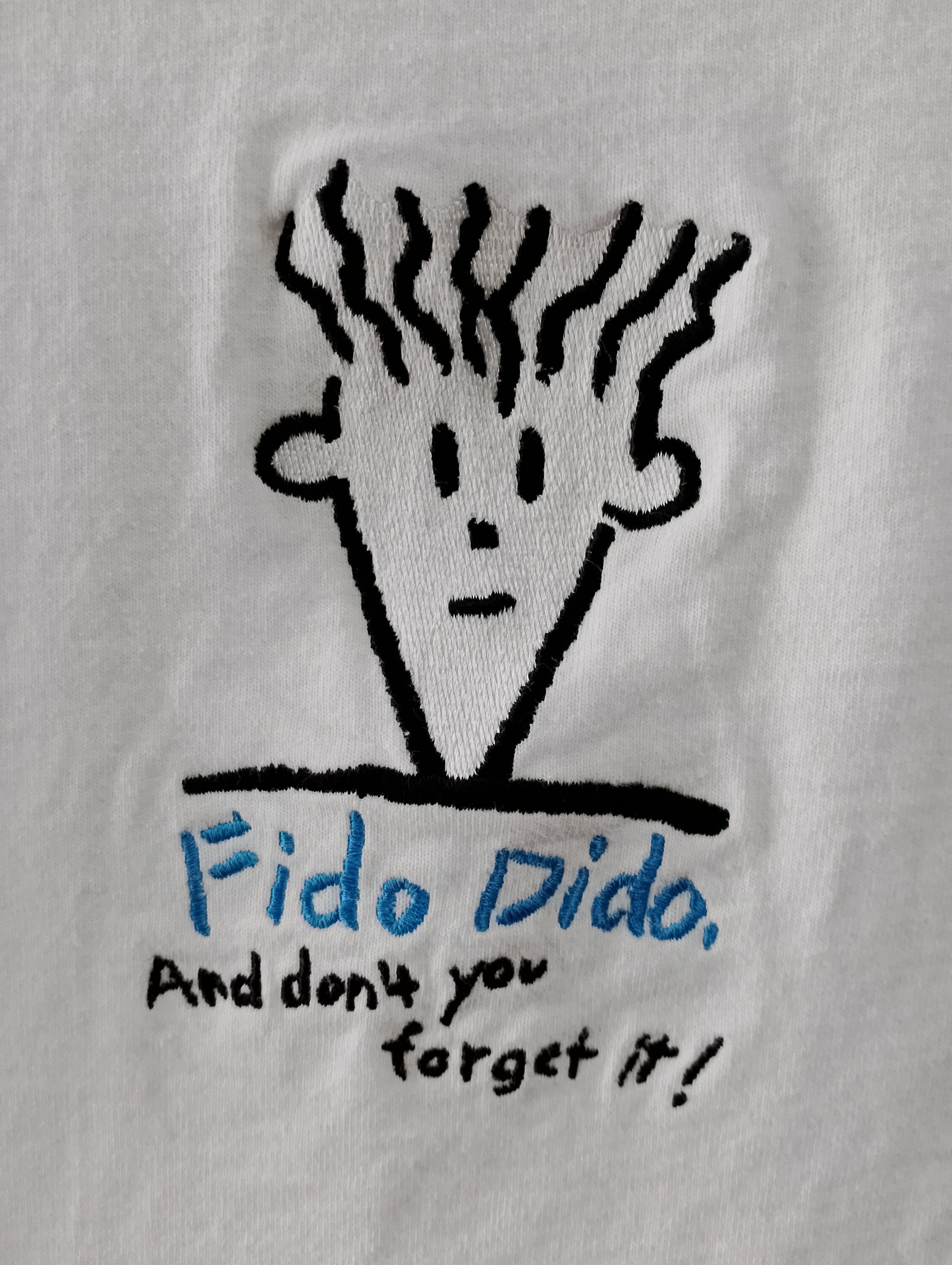 T-shirt Fido Dido Blanc - Graphique Vintage, Humour, Années 90 - Homme - Neuf Avec étiquettes