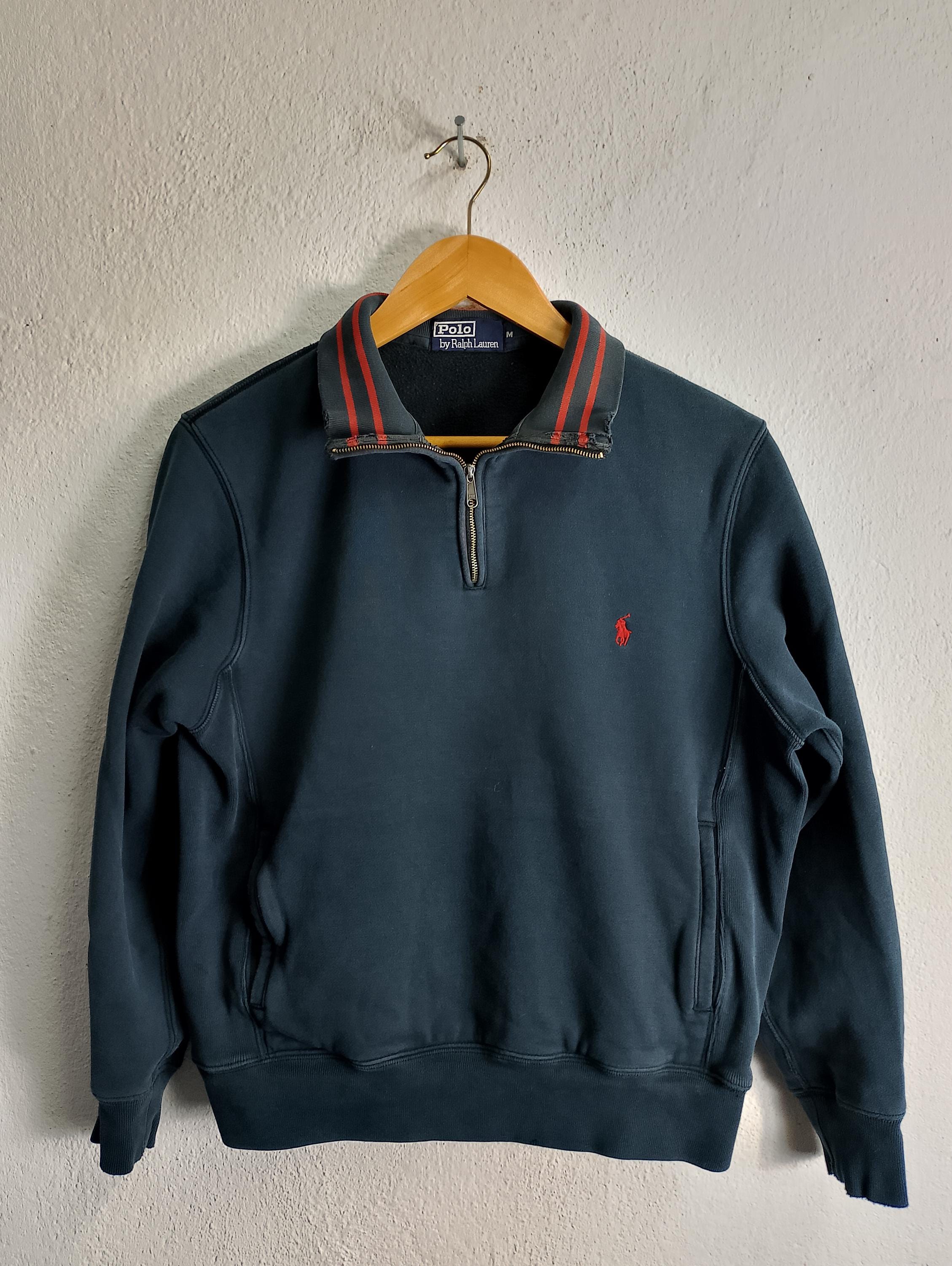 Polo Half Zipper Pullover Sweatshirt Medium - Etsy
