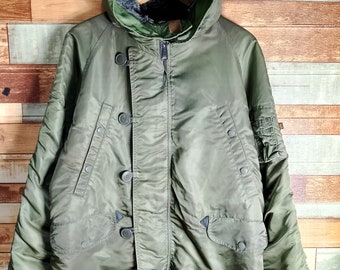 Vintage 90s ALPHA INDUSTRIES Type N3B (N) Parka Jacket Fur Made in