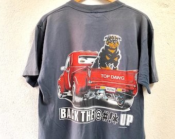トップス 90s henryneck long t-shirt dog fullprint Vintage 1990s Rottweiler Puppy Graphic T-shirt / Vintage Dog