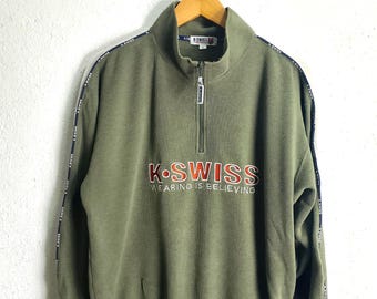 Vintage k-swiss half zipper pullover sweatshirt Large
