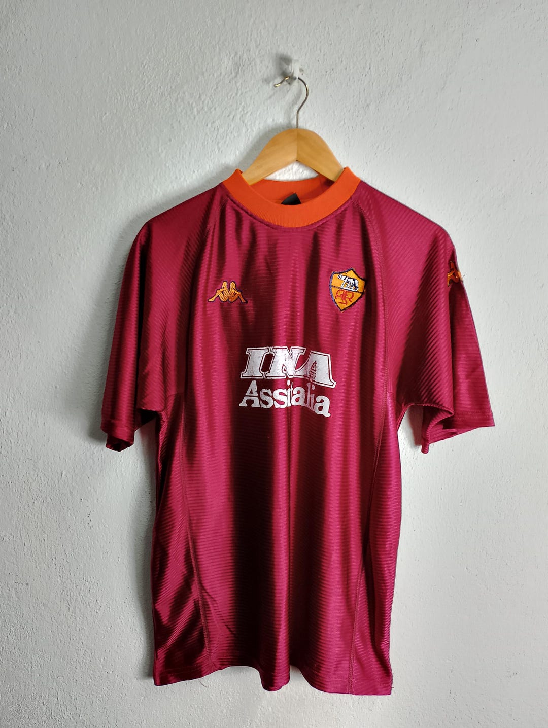 希少レア！AS Roma INA レプリカ サッカージャージ イタリア製XL 希少レア！AS Roma INA レプリカ サッカージャージ イタリア製XL ウェア