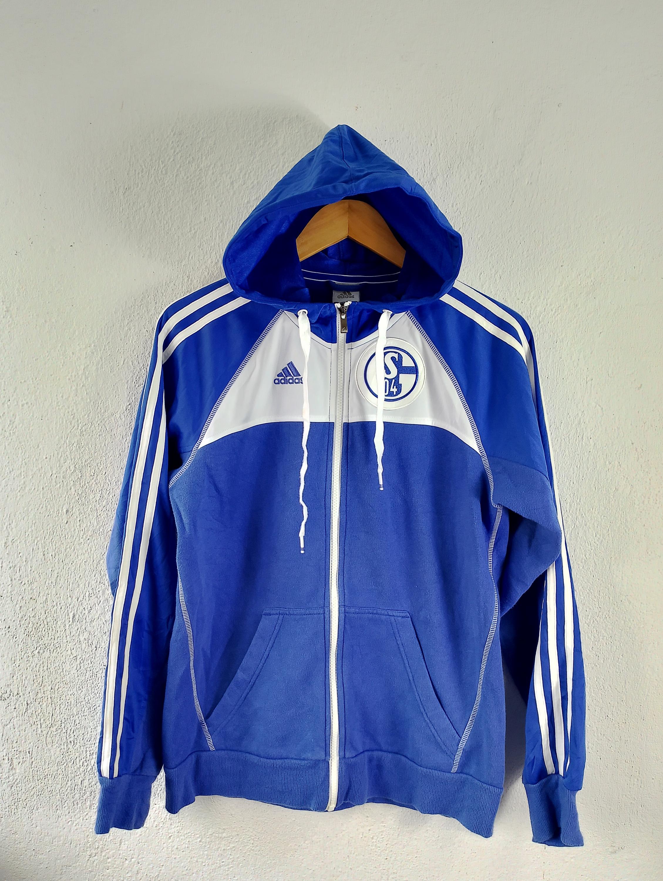 Tracktop Schalke Retro Jacke Adidas WeiÃŸe Trainingsjacke 2000-01