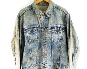 Wrangler acid wash denim jacket Large