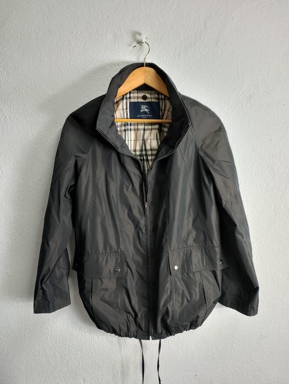 ジャケット・アウター BURBERRY Burberry London Hooded Winter Jacket Blue Nova Check Wool Lined