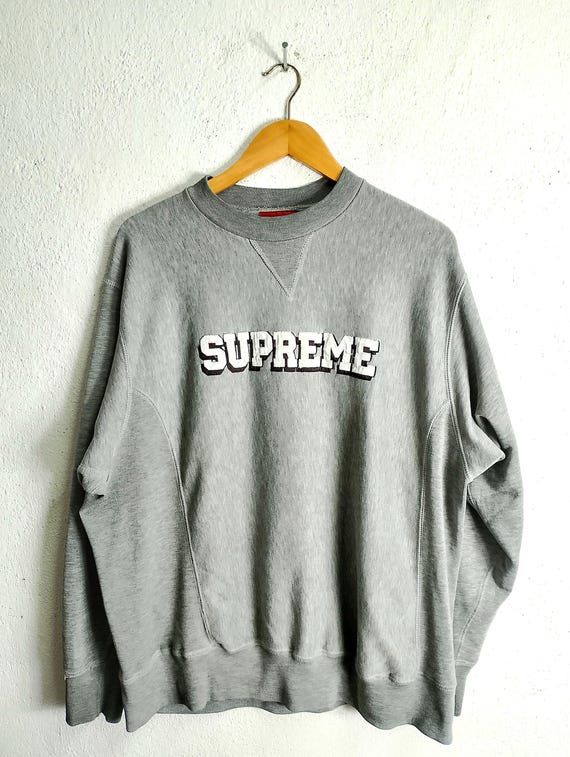 Supreme Cutout Letters Crewneck XL グレー Vintage Supreme 90s Crewneck Sweatshirt Large USA - Etsy