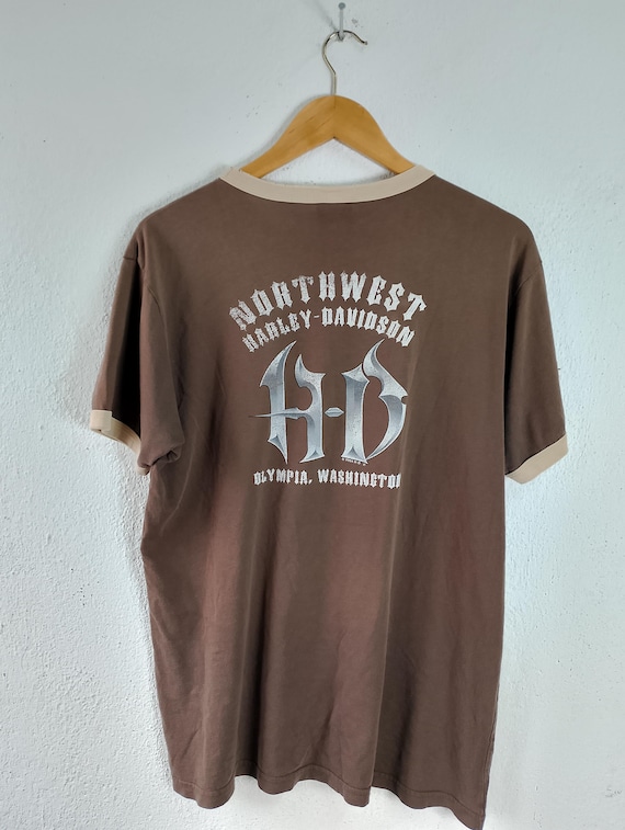 Harley Davidson Ringer T-shirt Large - Etsy Israel