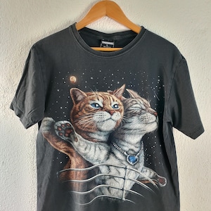 Vintage parody titanic cat t-shirt Medium