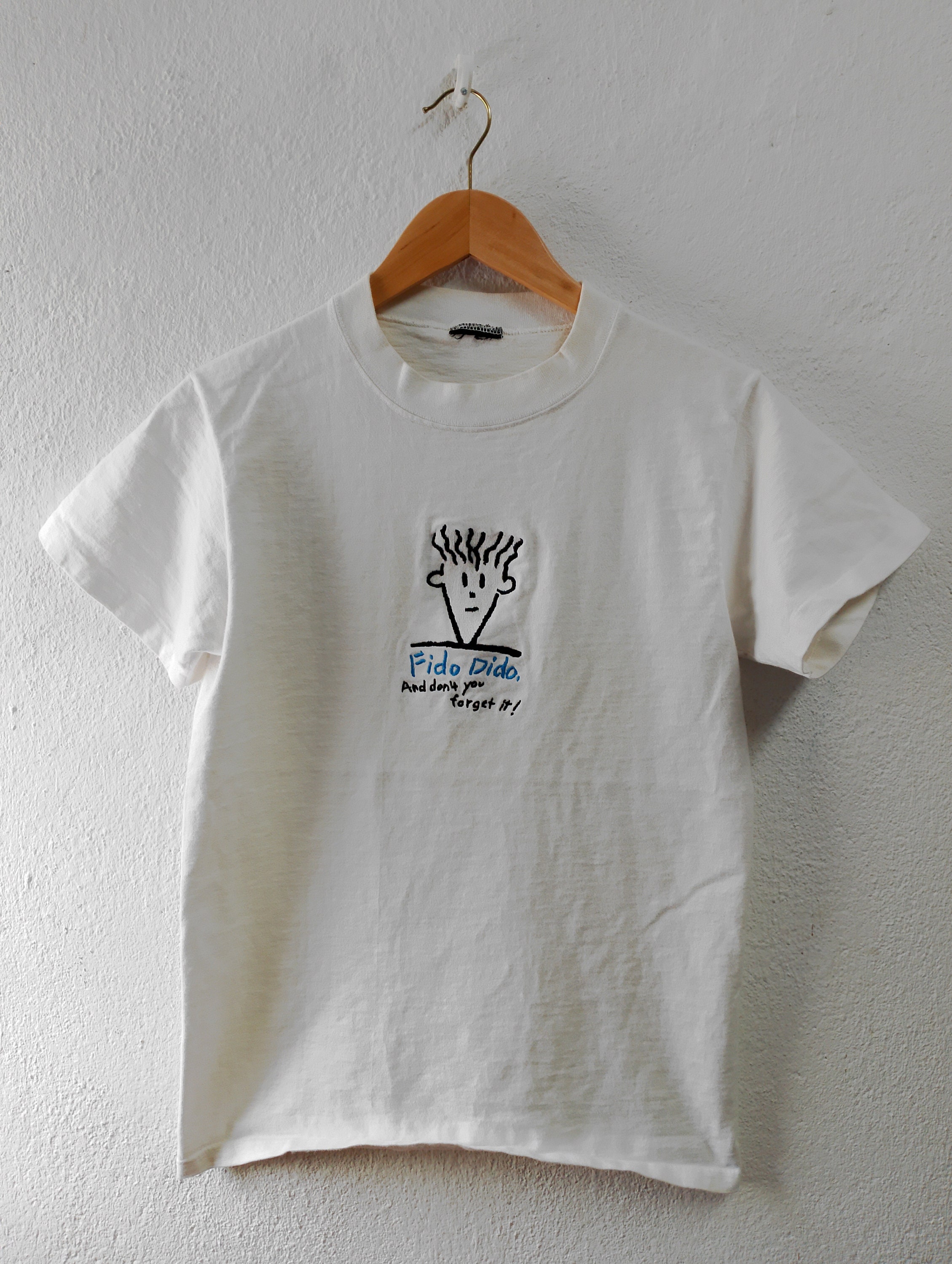 Fido Dido プリントTシャツ ホワイト Vintage Fido Dido T-shirt Small - Etsy