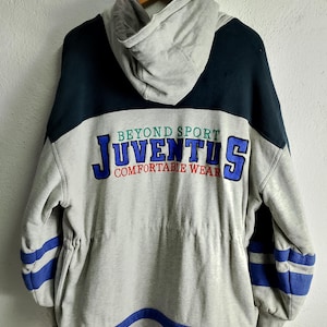 Vintage Juventus zipper zipper sweatshirt double layer Medium