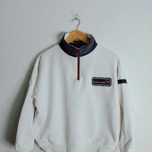Sudadera vintage con cremallera hasta la mitad de Ralph Lauren - Talla M
