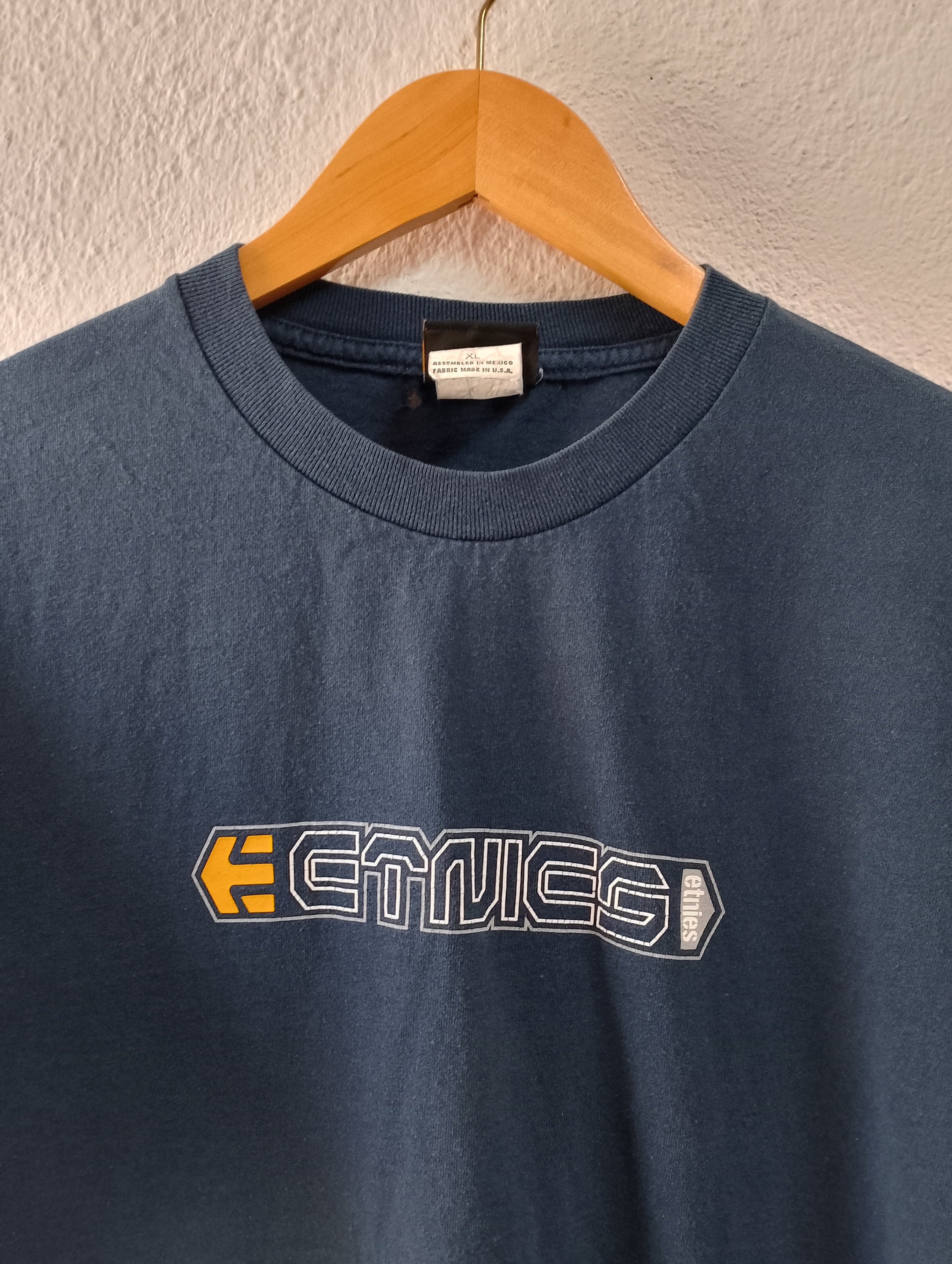 ETNIES Tシャツ 90's MADE IN USA ETNIES T-Shirt 90s Vintage Made in USA Burgundy L Single