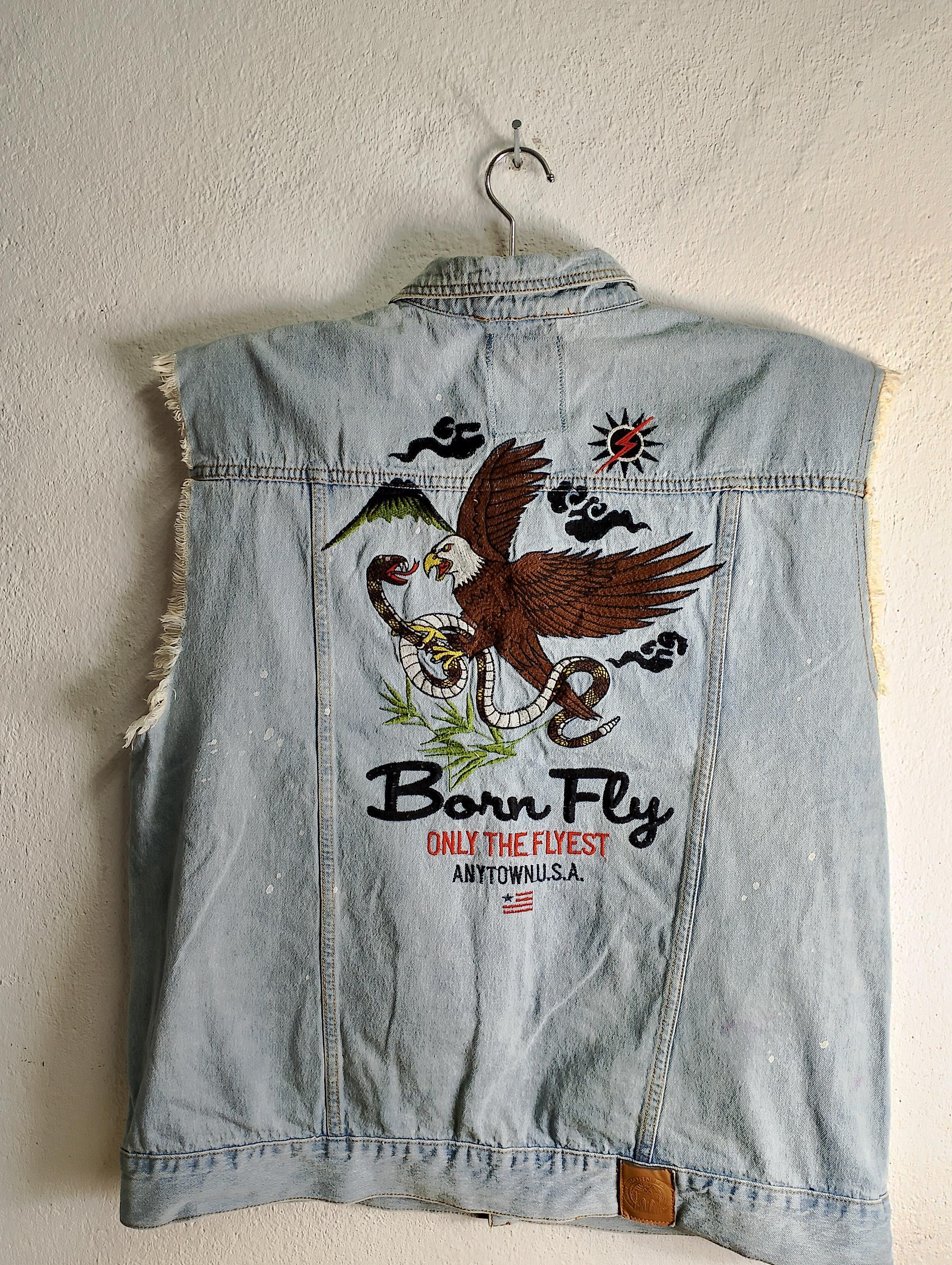 Born Fly XXXL Sleeves Denim Jacket - Etsy