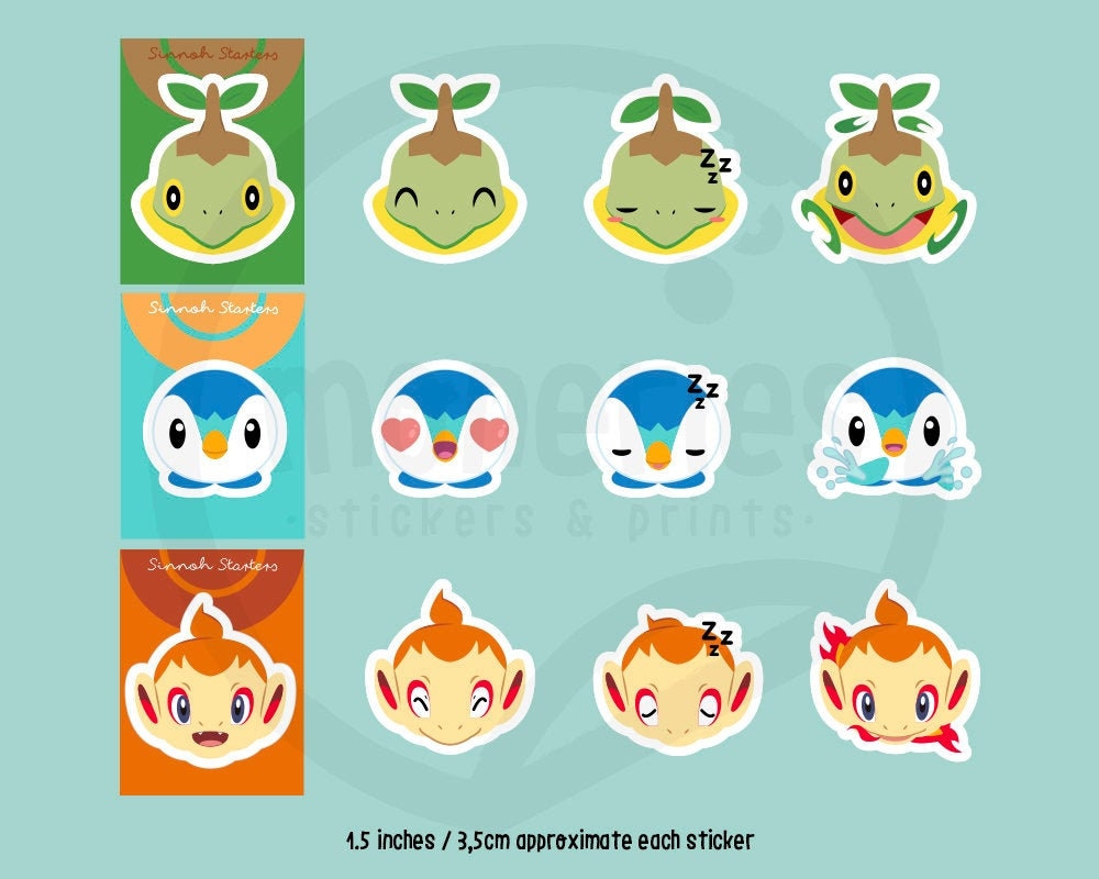 Scorbunny Sobble Grookey stickers Cute glossy Stickers or Matte stickers Galar Starters Pack Emoji Stickers 2 Sheets /& 3 Die Cut