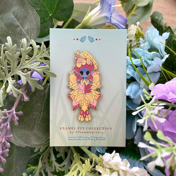 Lotus fairy mermaid enamel pins