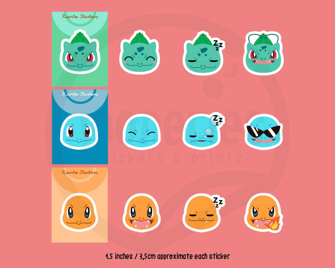 Unova Starters Die Cut Emoji Stickers 4 Die Cut Each Pack 