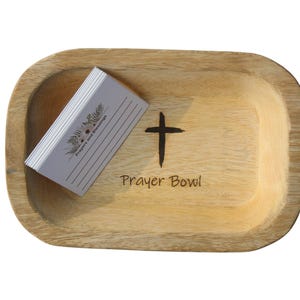 Personalisierte hölzerne Gebetsschale | Geschenk für Männer / Frauen (24 kostenlose Karten) | spirituelle Gaben | Beileid Geschenk | Geschenk für Freund, Bürofreund