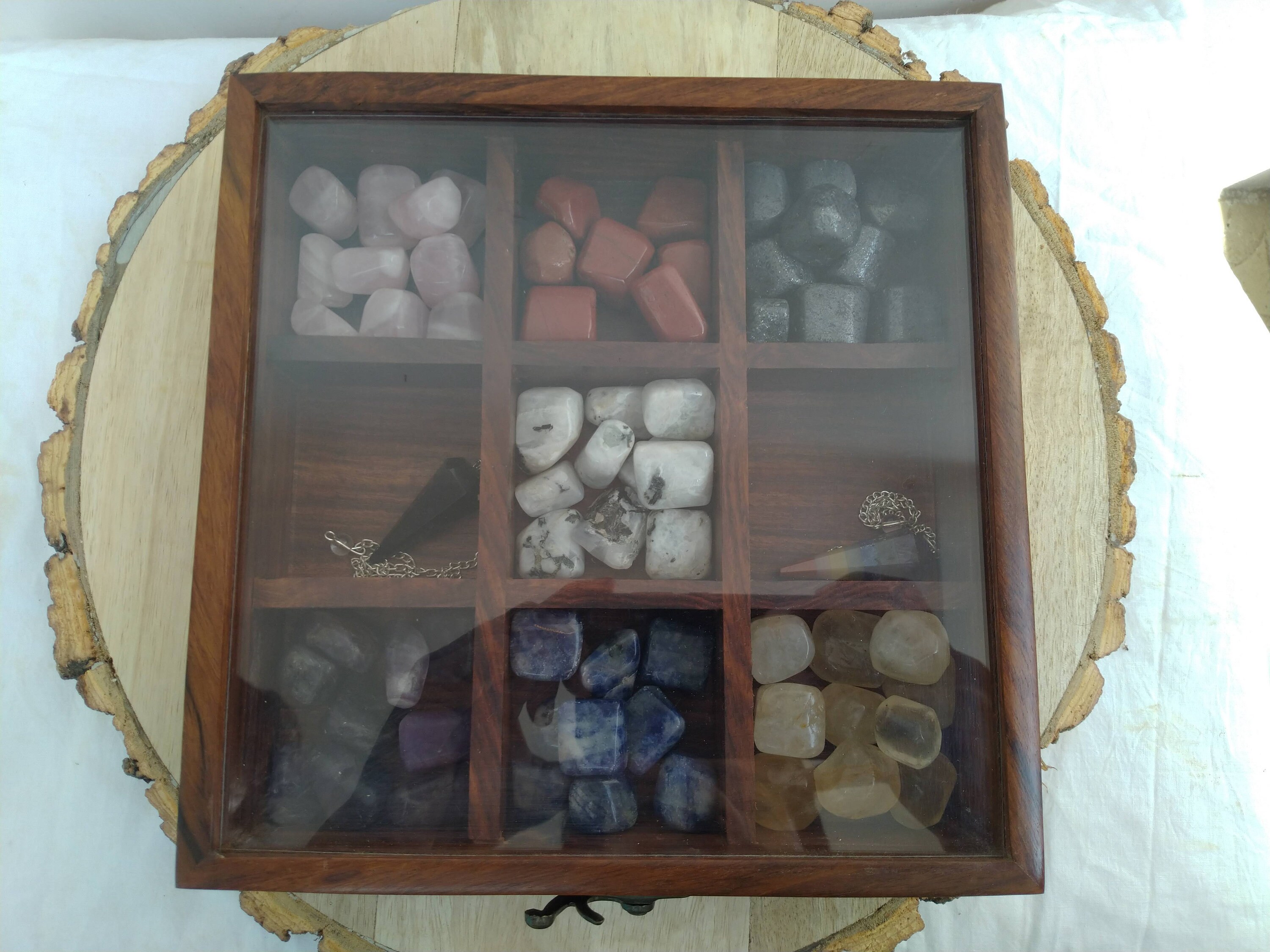 Wooden Rock Collection Box | Wooden Crystal Display | Mens Wooden Rock Collection Box | Wooden Crystal Display | Mens