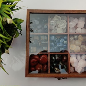 Stones+ box healing crystal box | safety box for loving stones | display box | crystal keeping box | jewellery organiser | stones organizer