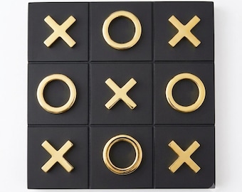 Wooden Tic Tac Toe Game | Farmhouse Decor, Family Fun (9.75"x9.75")
