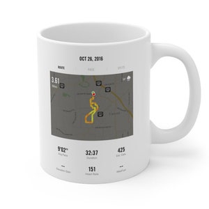 Nike Run Club koffiemok, aangepaste hardloopkaart theekopje, gepersonaliseerd fietssportcadeau-idee, marathonroutebeker, trainingsbeker, wandelliefhebber