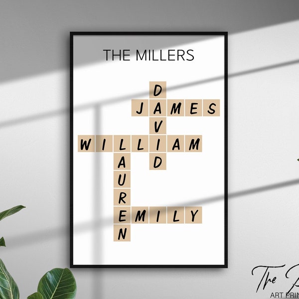 Family Crossword Poster Etsy