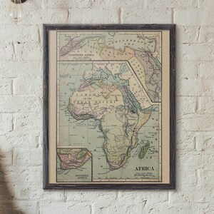 Africa Old Map 1875, Vintage Sahara Printed Map, Retro Northern Africa Poster, Antique Tripoli Print, Atlas Poster, Traveler Gift, Map Decor